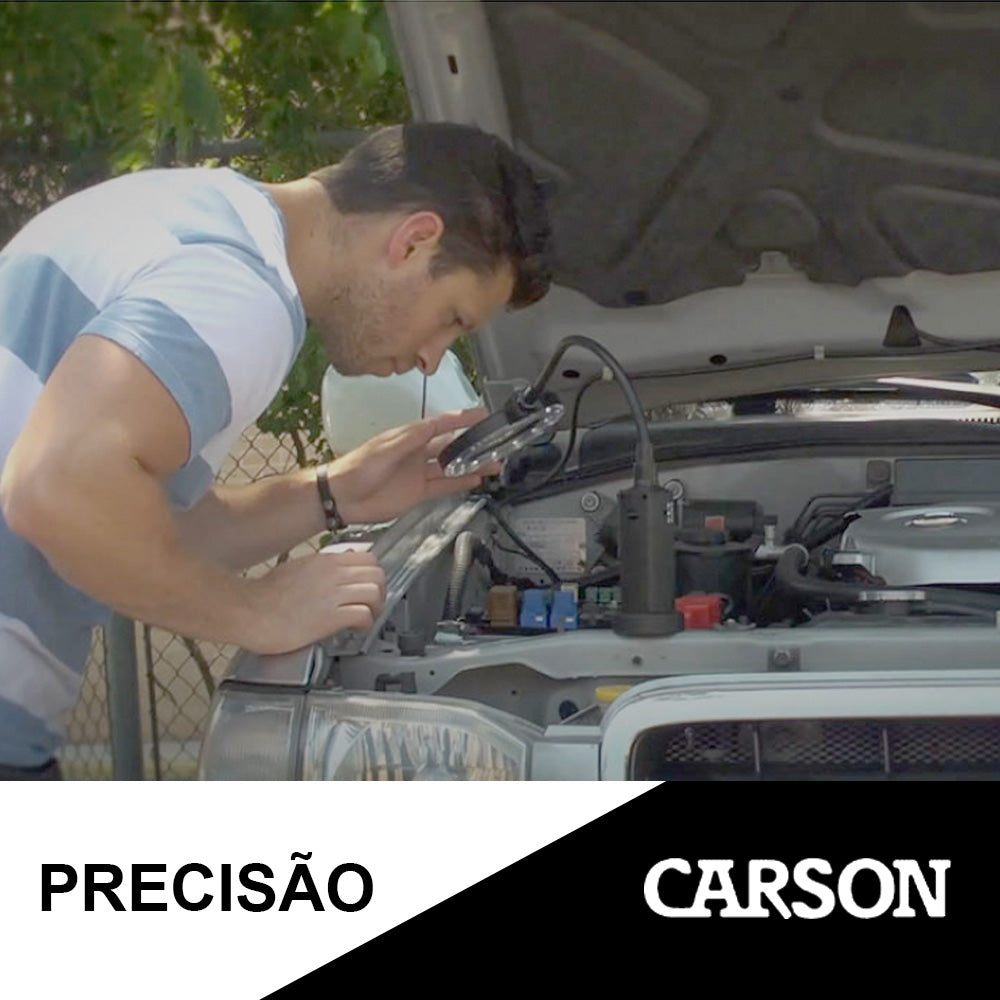 Lupa Iluminada Carson 16 LEDs Zoom 2X, Haste Flexível E Base Magnética