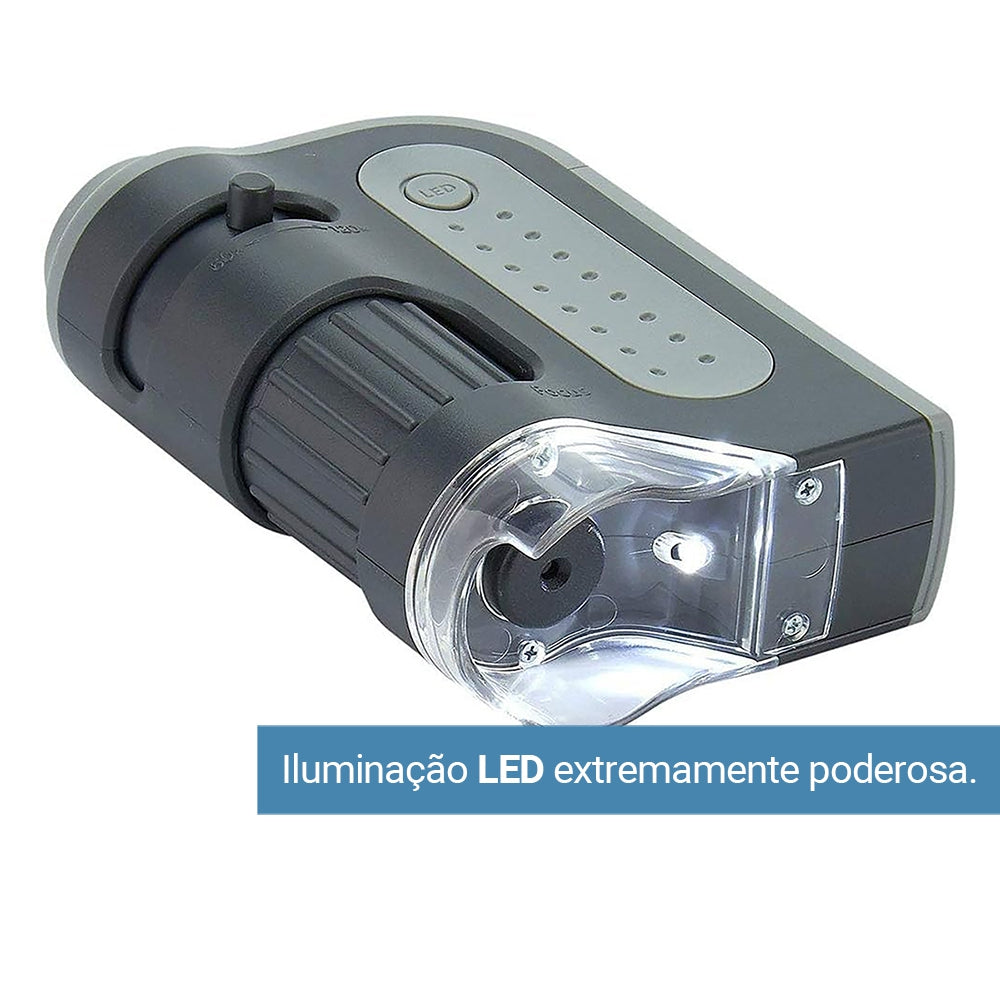 Microscópio De Bolso MicroBrite 60x-120x Com Luz De LED Incorporada