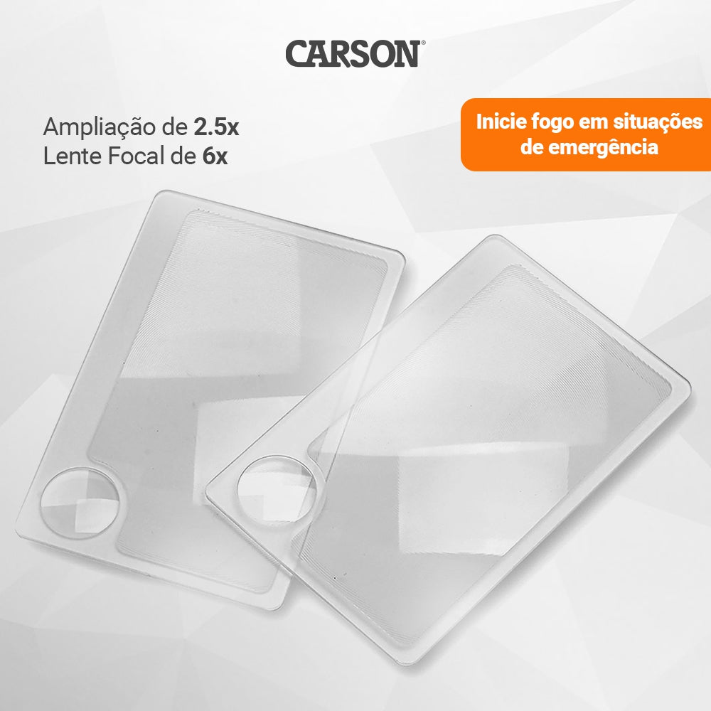 Par De Lentes Com Ampliação De 2.5x E Lente Focal De 6x Para Levar Na Carteira