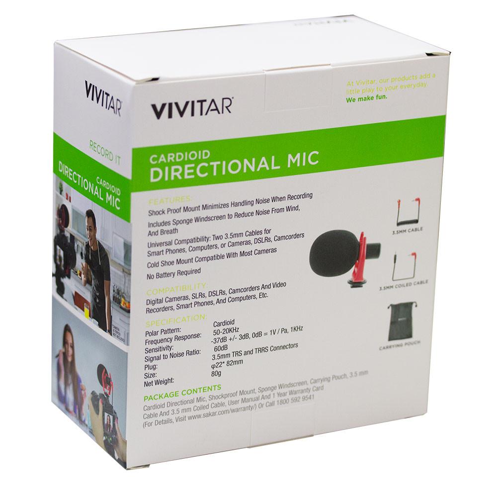 Microfone Vivitar Cardióide Direcional com espuma
