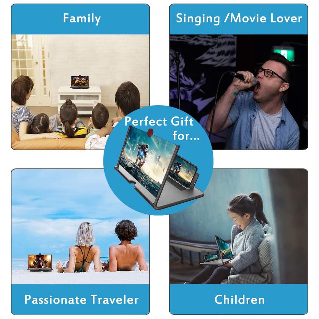 Tela de projeção 3D 12 polegadas com ampliação de imagem para Smartphone