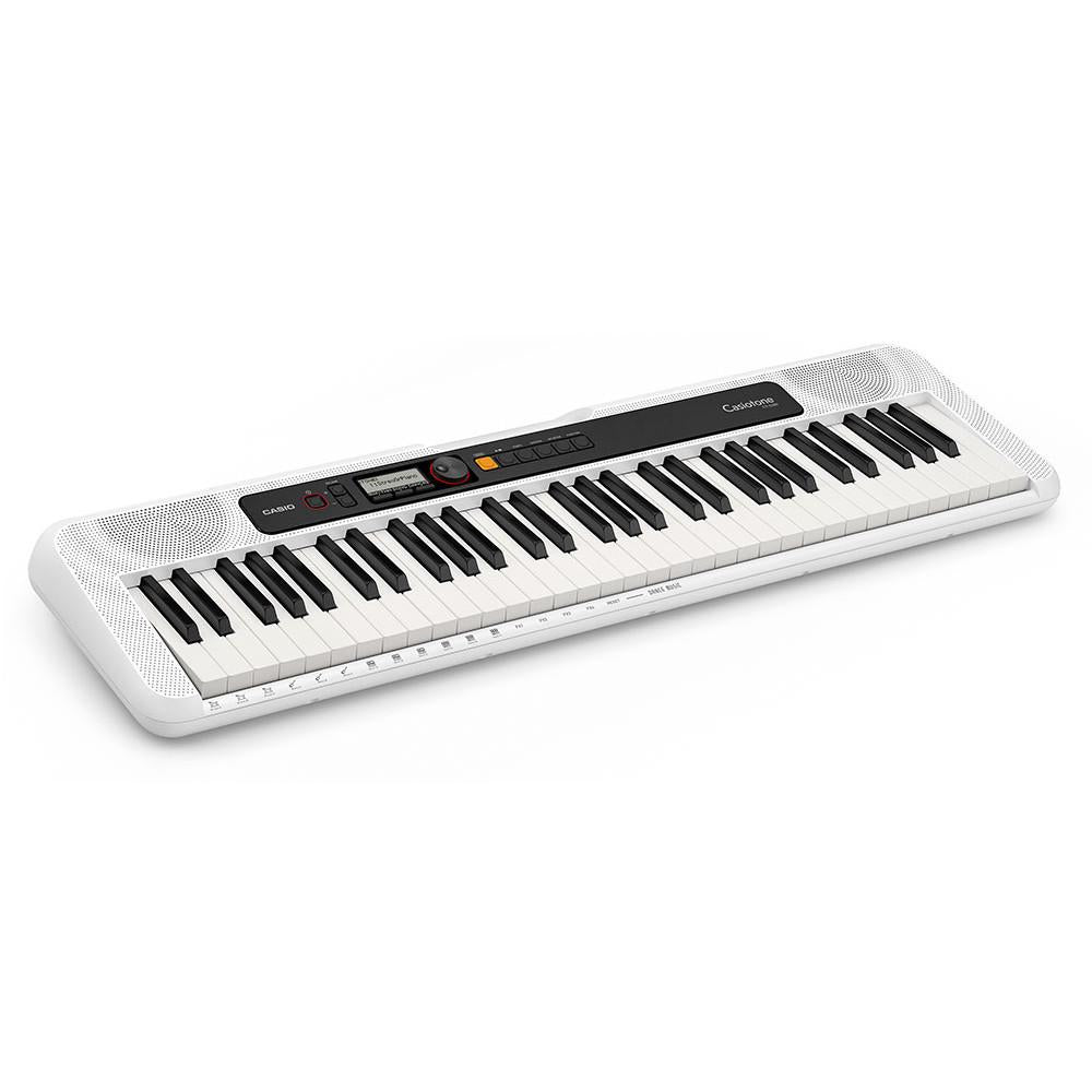 Teclado eletrônico Casio com display LCD, 61 teclas e 77 ritmos - Branco