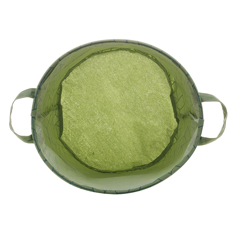 Cesto organizador de poliéster redondo chevron verde 33x28cm