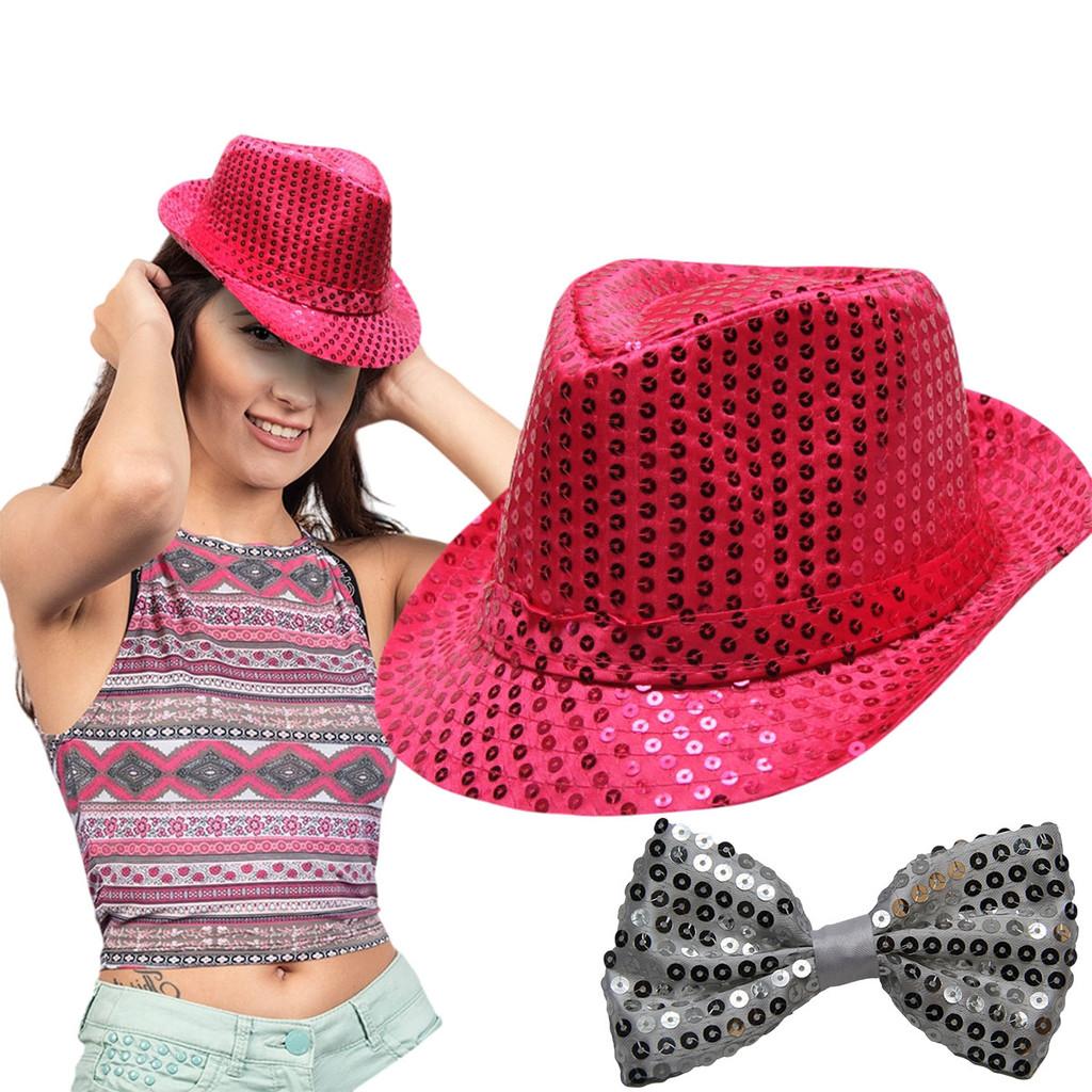 Chapéu Malandro Carnaval Mais Gravata Borboleta Look Brilhante