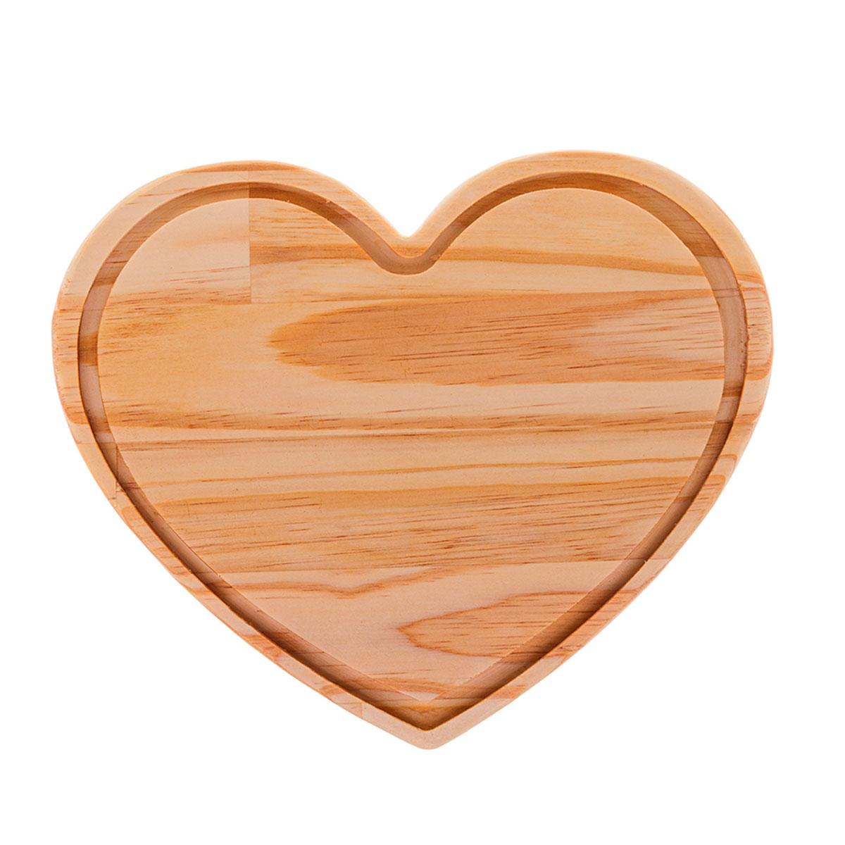 Tábua madeira pinus coração 33x29x2cm