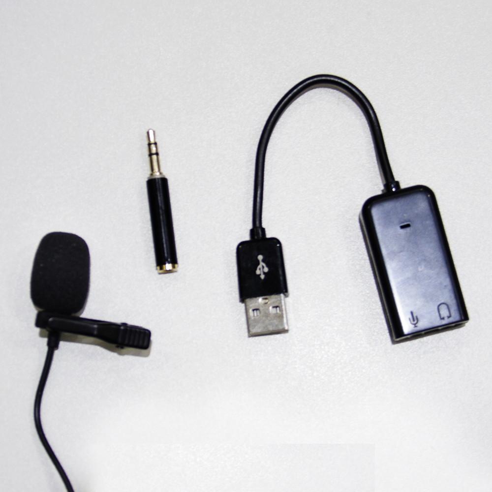 Microfone Vivitar Ultramini c/ clip para Smartphone e Adaptador USB p/ PC e Fone de Ouvido