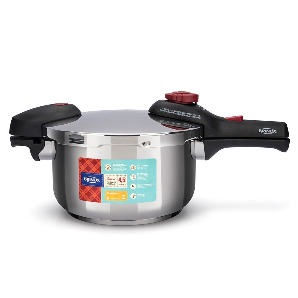 Panela de Pressão Inox 4,5 L - Supra 22x19,5cm