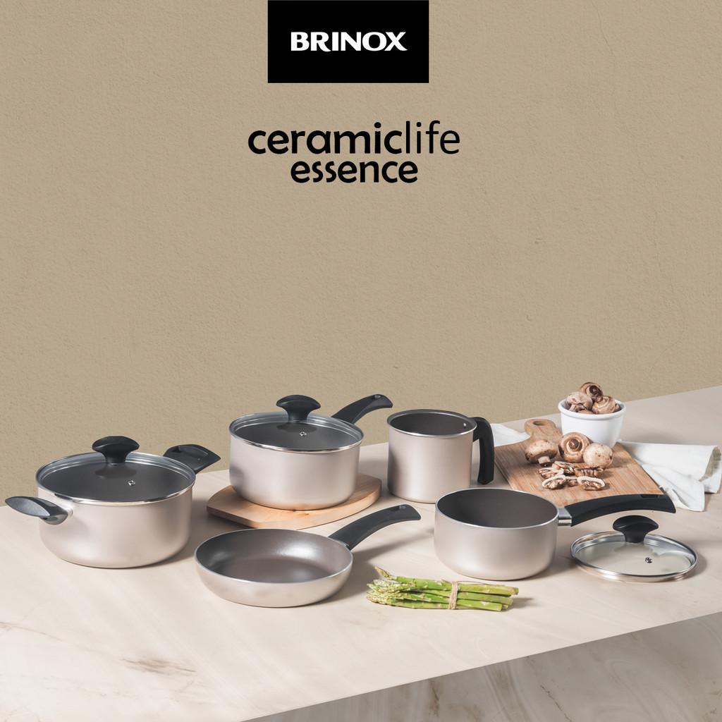 Conjunto De Panelas 5 Peças Antiaderente 6 Camadas Ceramic Life Essence Brinox