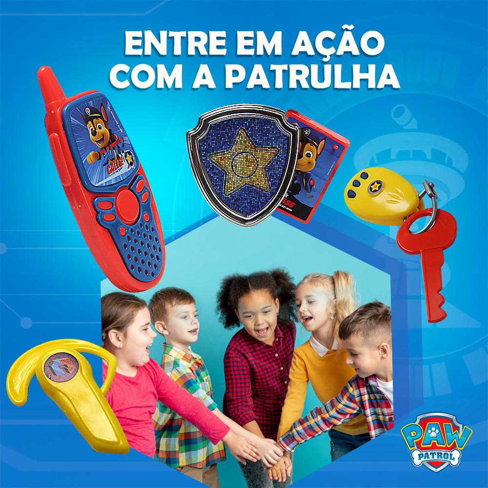 Brinquedo Kit Patrulha Canina Identificação Com Telefone, Distintivo, Chave E Fone