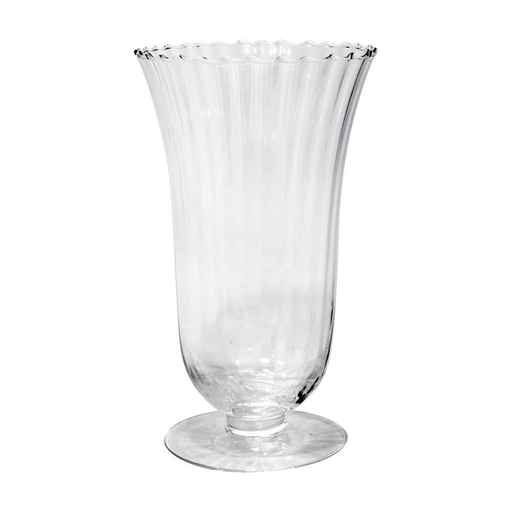 Vaso Decorativo Incolor com Pé 25 cm x 14 cm