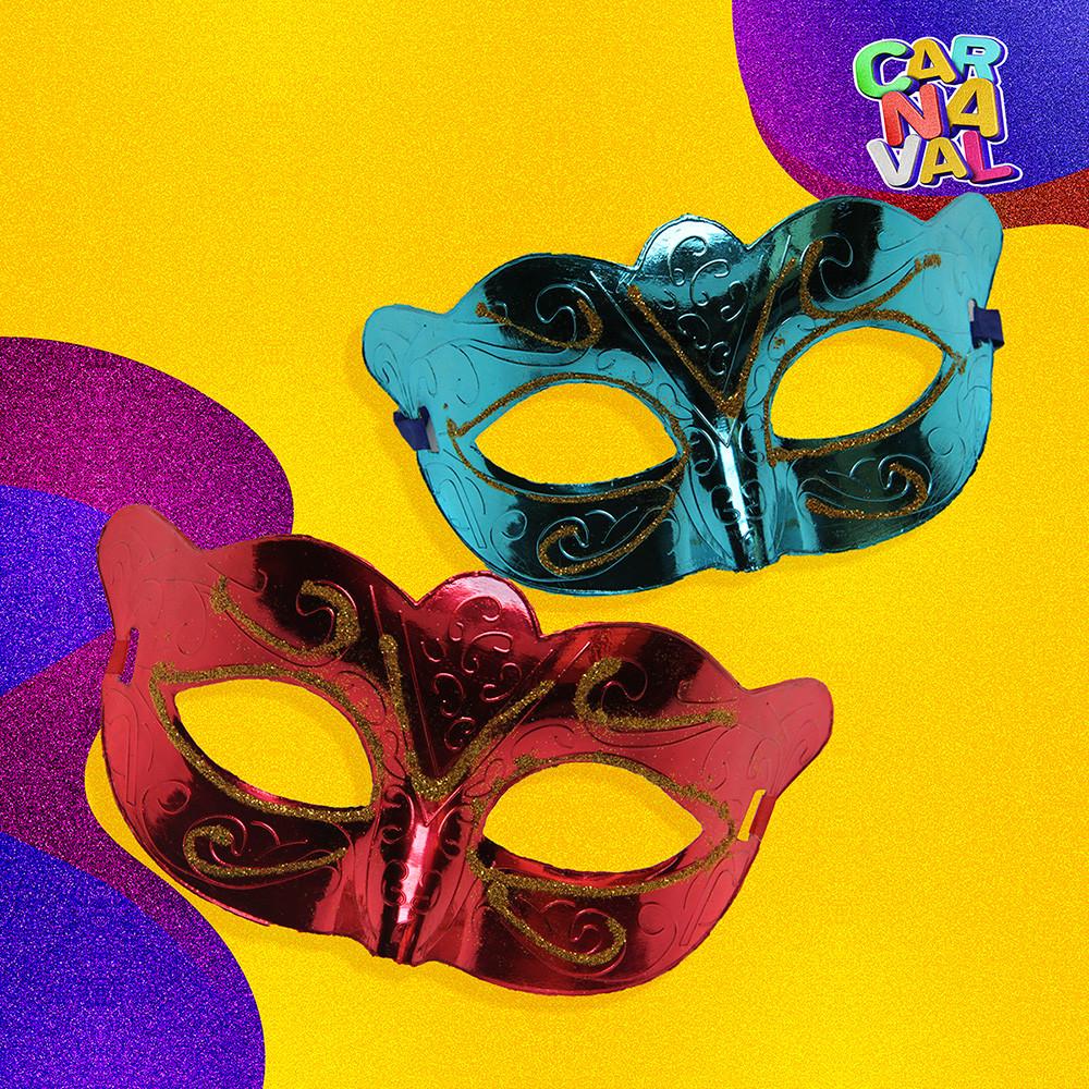 Máscara Adulto Carnaval 17Cm Mistério E Diversão Silver Festas