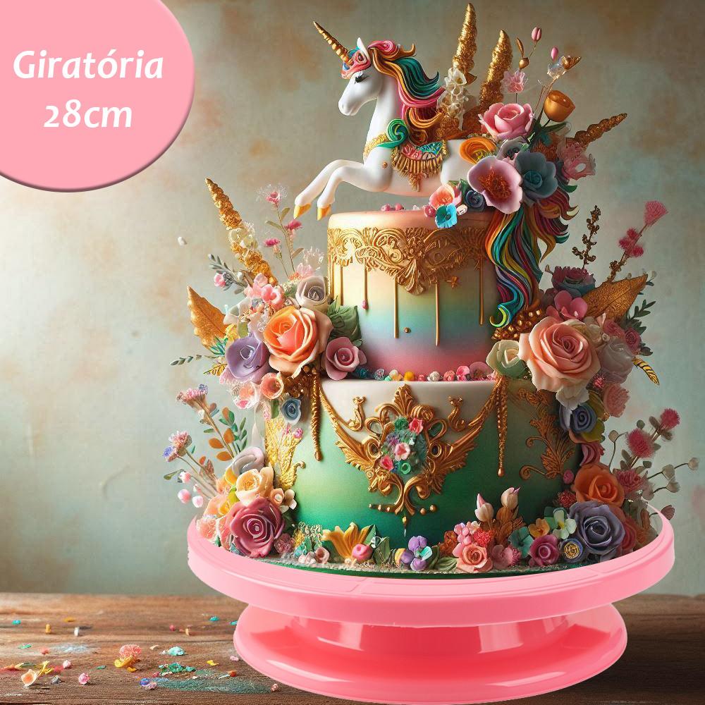 Bailarina Giratória Para Confeitar E Decorar Bolo 28Cm Silver Festas