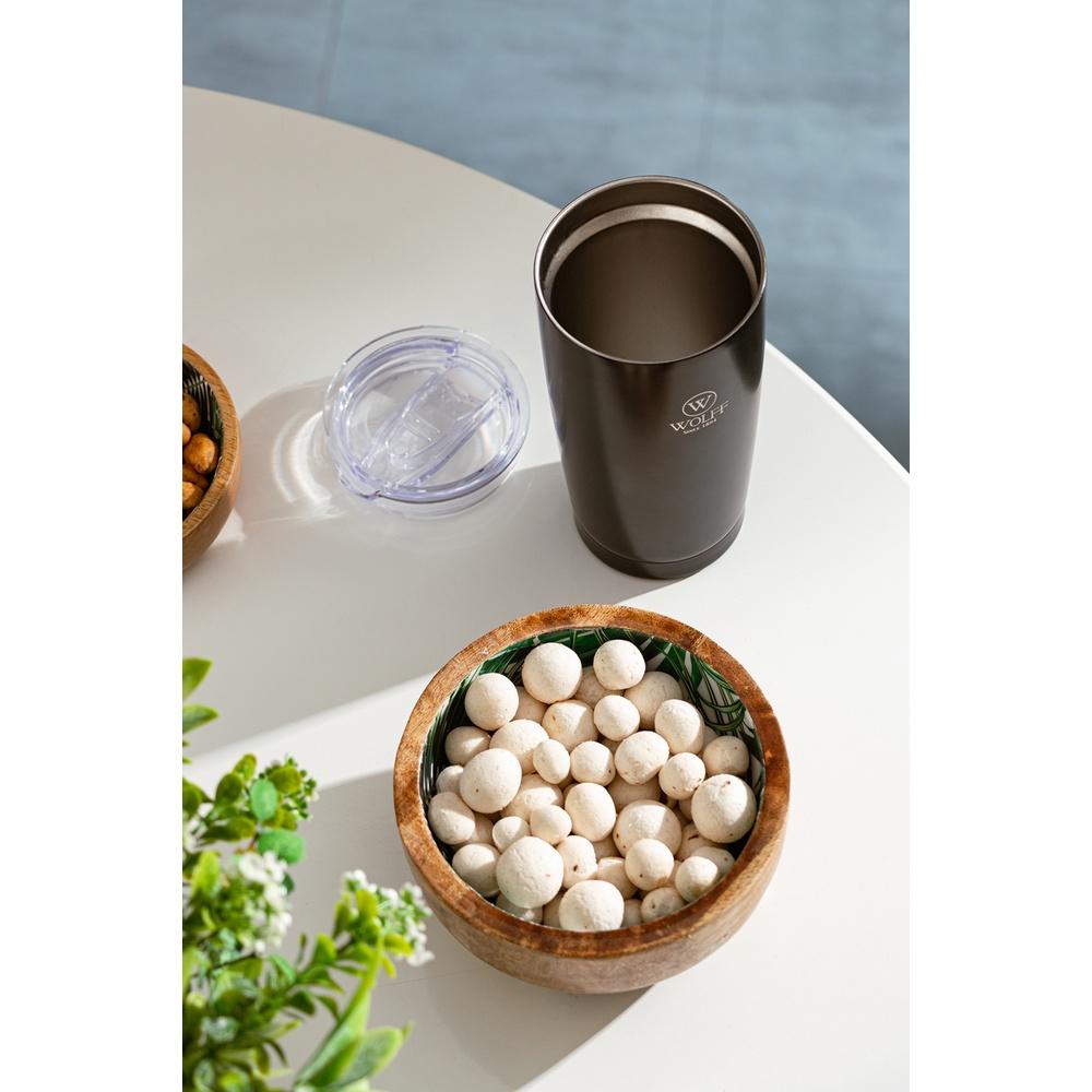 Copo Térmico de aço inox parede dupla com tampa preto 600ml