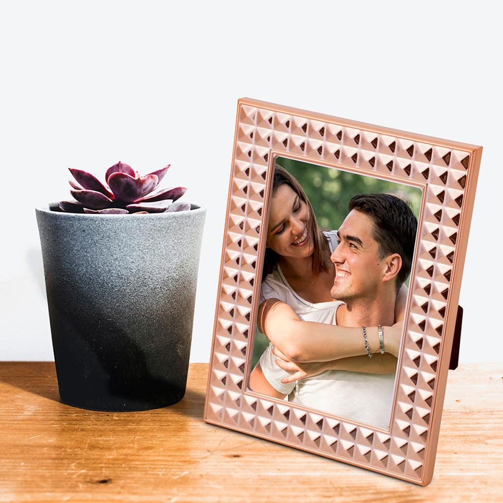 Porta-retrato aço Diamond rose 10x15cm