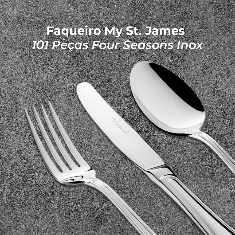 Faqueiro My St. James 101 Peças Four Seasons Inox Resistência E Durabilidade