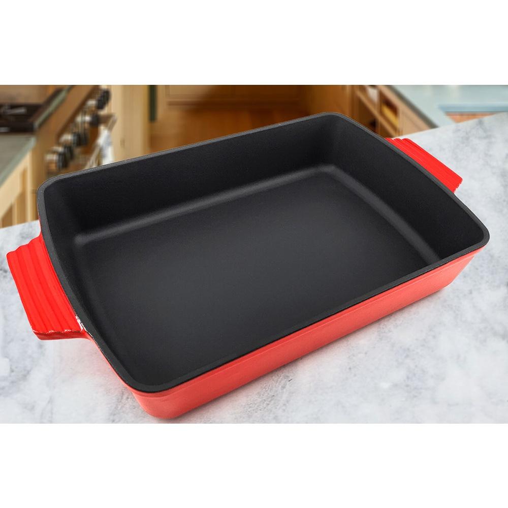 Assadeira retangular Sauté Haus Concept - Vermelha 39X27,1X8,3 6,8L