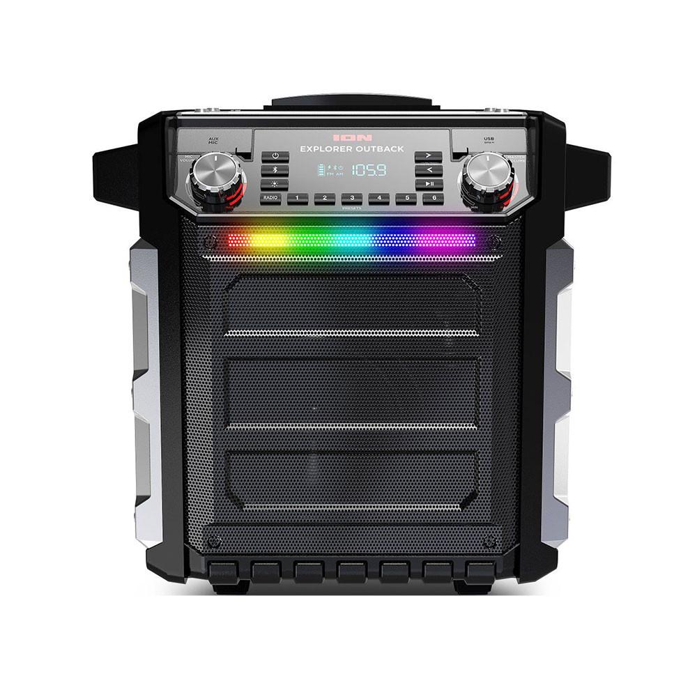 Sistema de Som portátil 100 W Bluetooth, AM/FM, bateria recarregável e resistente à água
