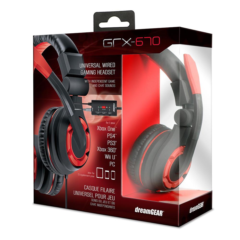 Fone de Ouvido Headset Gamer GRX-670 Dreamgear DGUN-2588 Preto e Vermelho