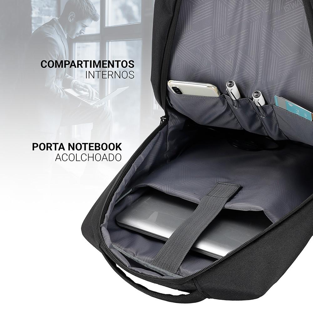 Mochila Office Isiway Para Notebook Com Amplo Espaço Interno Isibrás