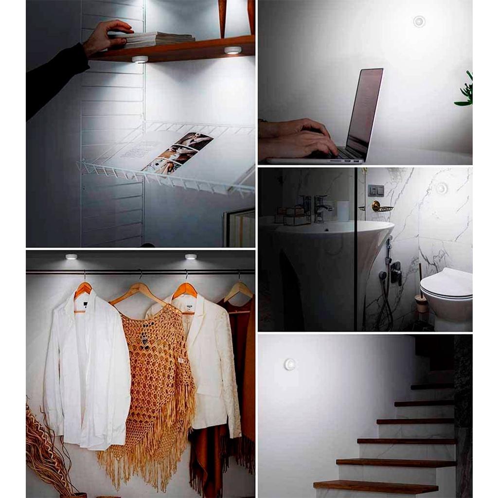 Kit de 3 lâmpadas LED adesiváveis e de acionamento por toque