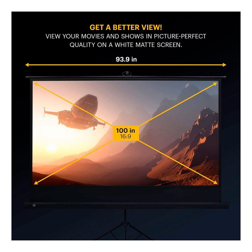 Tela de Projeção Kodak 100 polegadas formato 16:9 com bolsa para o transporte