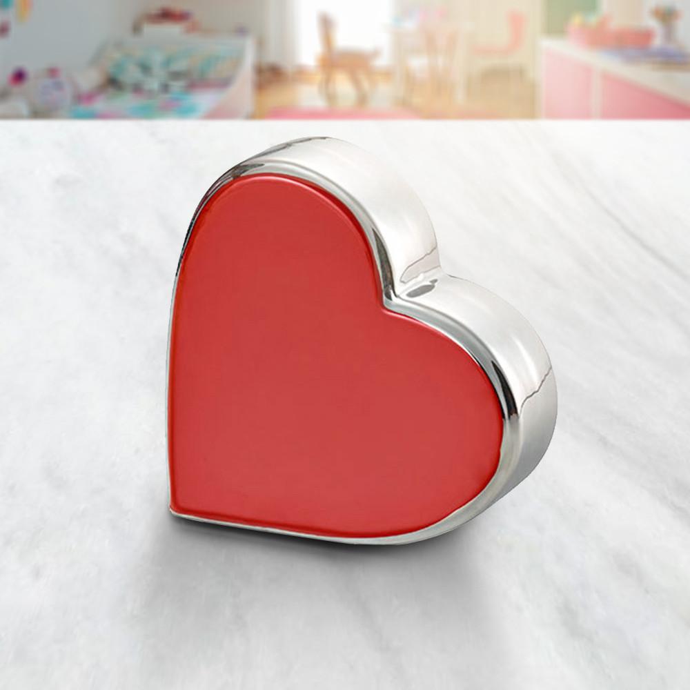 Coração Vermelho & Prata 12X4 X12 Cm