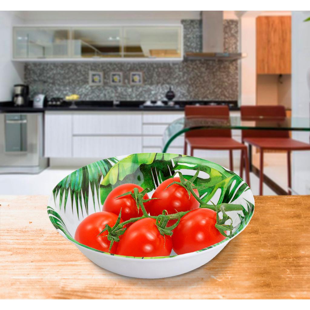 Saladeira melamina Leaves 35x7cm