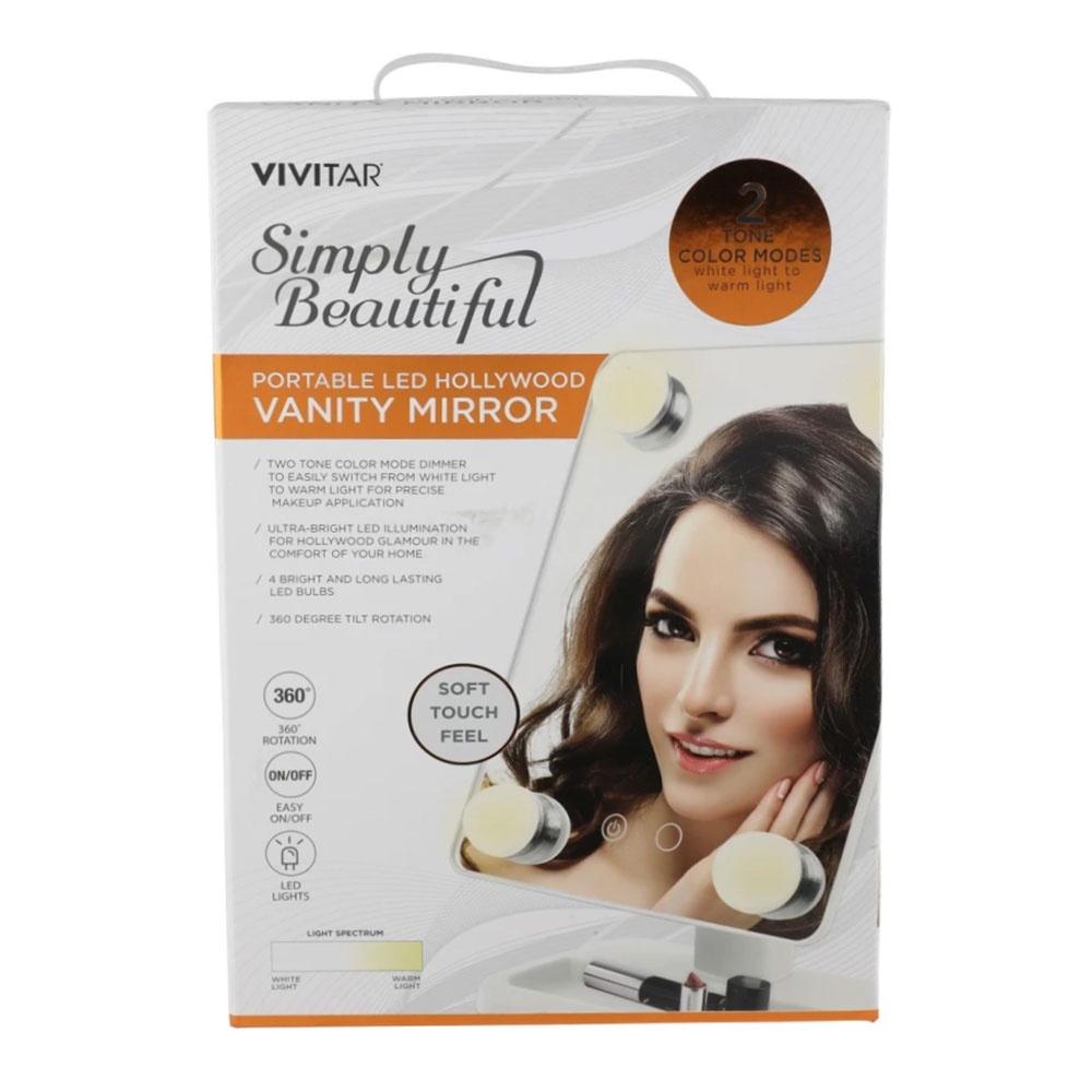 Espelho para maquiagem Vivitar Vanity Mirror c/ iluminação por LED e rotação 360°