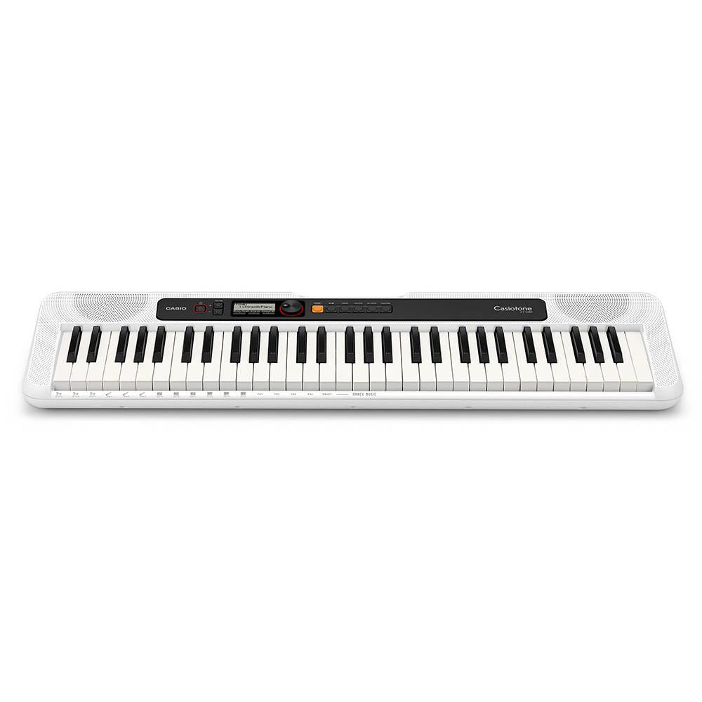 Teclado eletrônico Casio com display LCD, 61 teclas e 77 ritmos - Branco