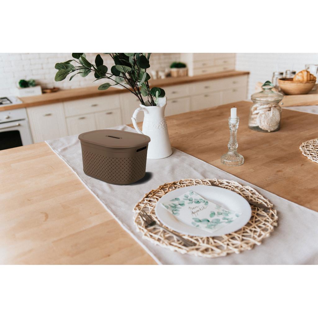 Cesta com Tampa Craft Coza 40 x 30,5 x 22,2 cm - Marrom