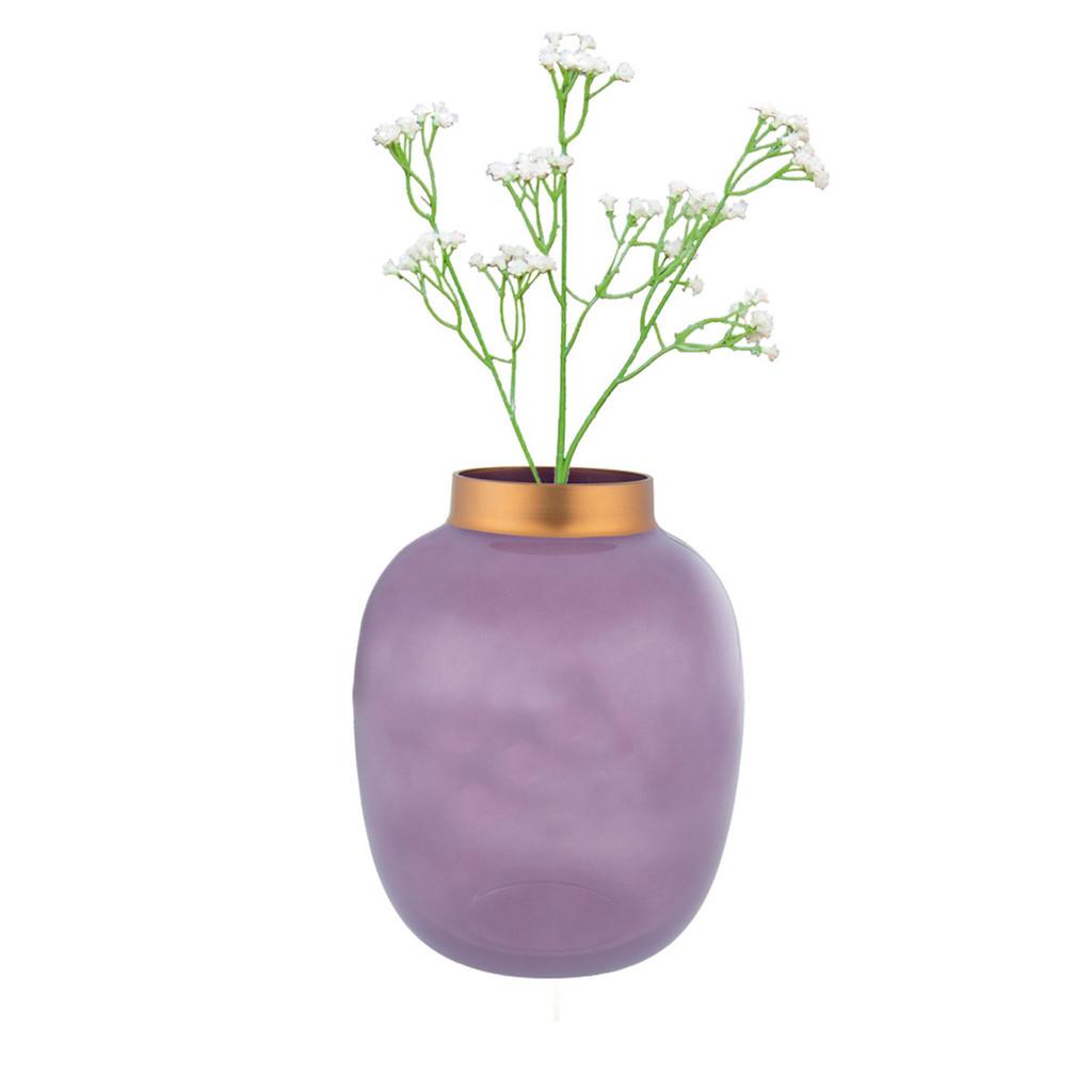 Vaso de Vidro Roy Roxo /Dourado 15 cm x 19 cm