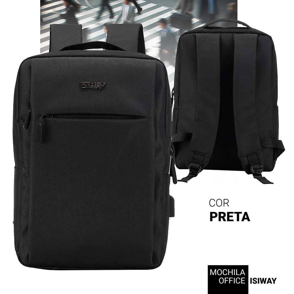Mochila Office Isiway Para Notebook Com Amplo Espaço Interno Isibrás