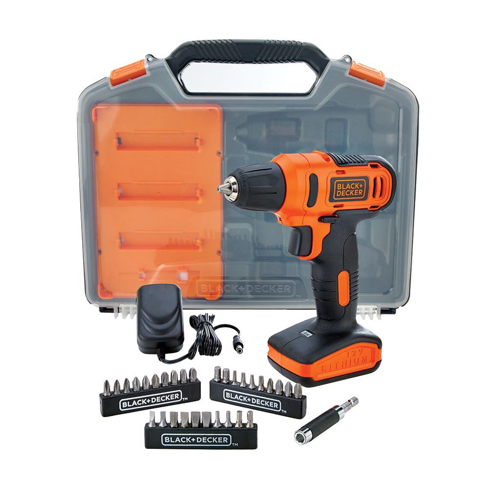 Parafusadeira/Furadeira BLACK+DECKER 3/8´´ (10MM) 12 V com 31 Acessórios