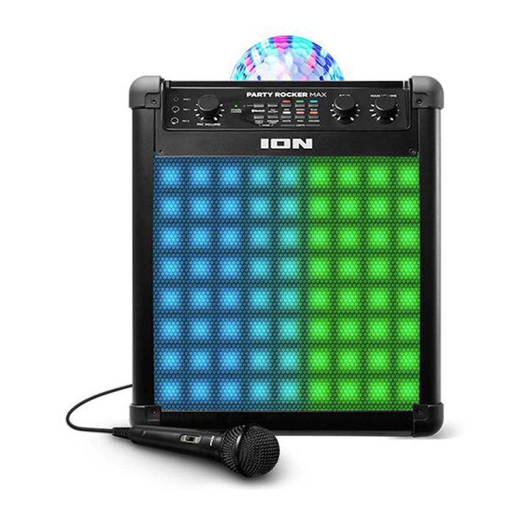 Alto falante Portátil Sem Fio,100 W,Show de Luzes, Aux, Microfone, Alça e Rodas-Bivolt