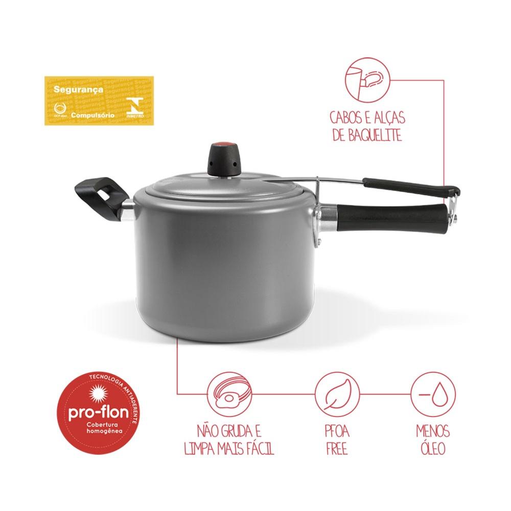 Panela de Pressão Brinox 4,5L Vapt Prata