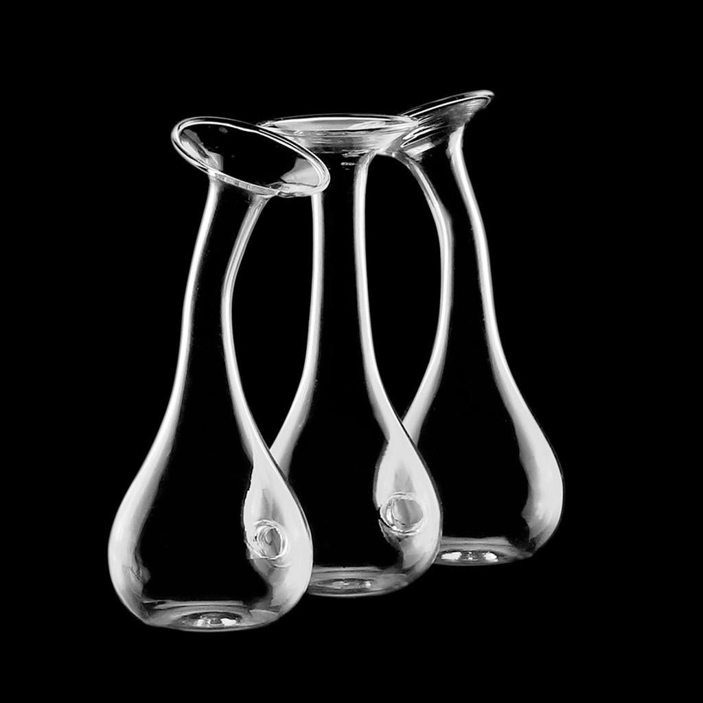 Vaso Decorativo em Vidro Transparente e Incolor com 3 Cálices de 17 cm x 5 cm x 14 cm