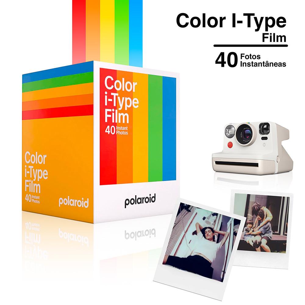 Pacote Color i-Type Polaroid Filme Com 40 Fotos Moldura Branca