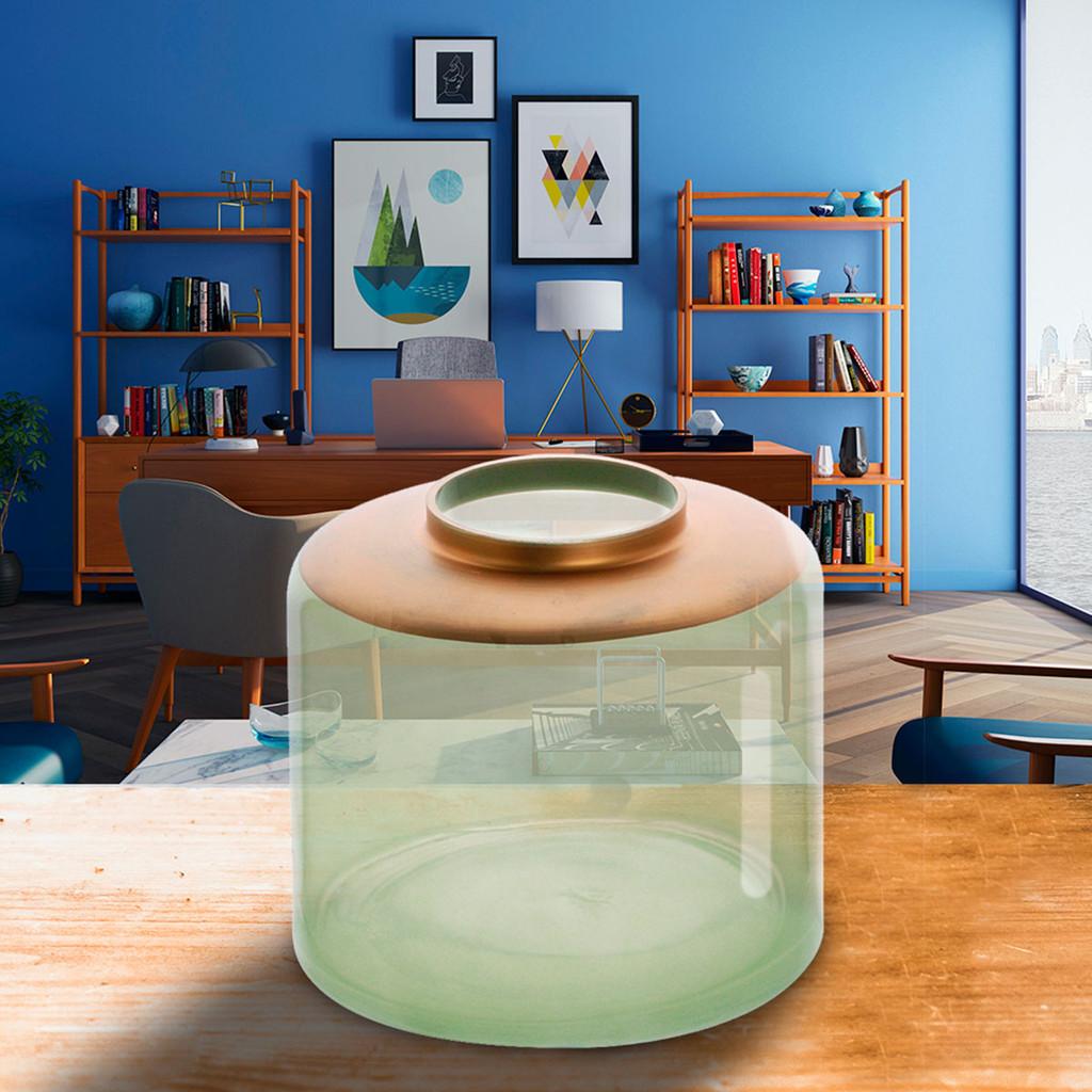 Vaso de Vidro Roy Verde /Dourado 16 cm x 14 cm