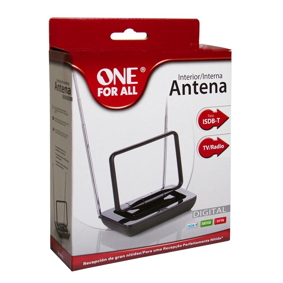 Antena Interna para TV Aberta de Sinal Digital HD, Telescópica, UHF / VHF e Rádio FM
