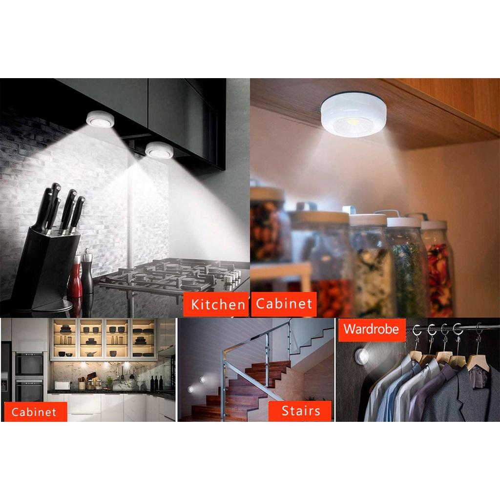 Kit de 3 lâmpadas LED adesiváveis e de acionamento por toque