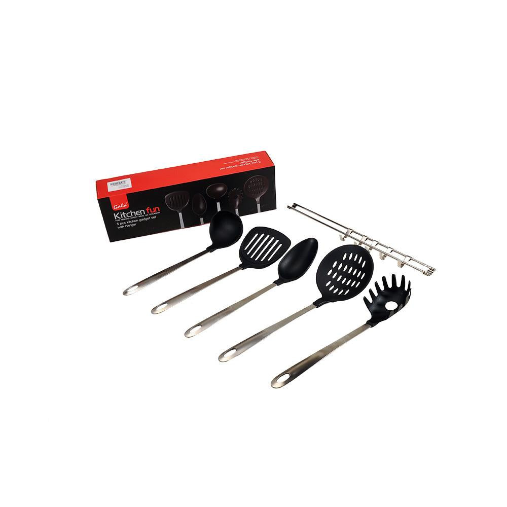 Conjunto com 5 utensílios e suporte