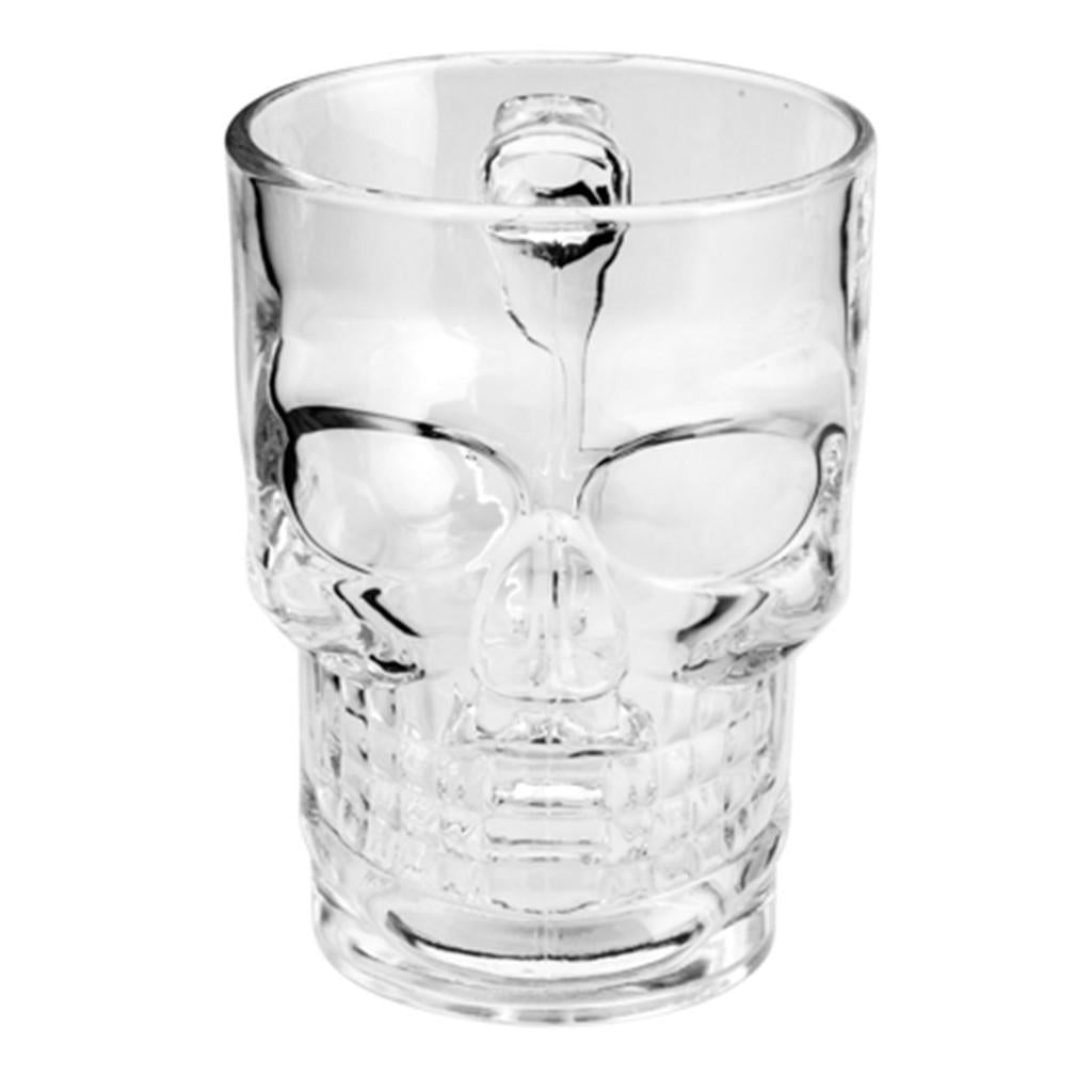 Caneca p/chopp e cerveja de vidro Caveira Rock Style 365ml