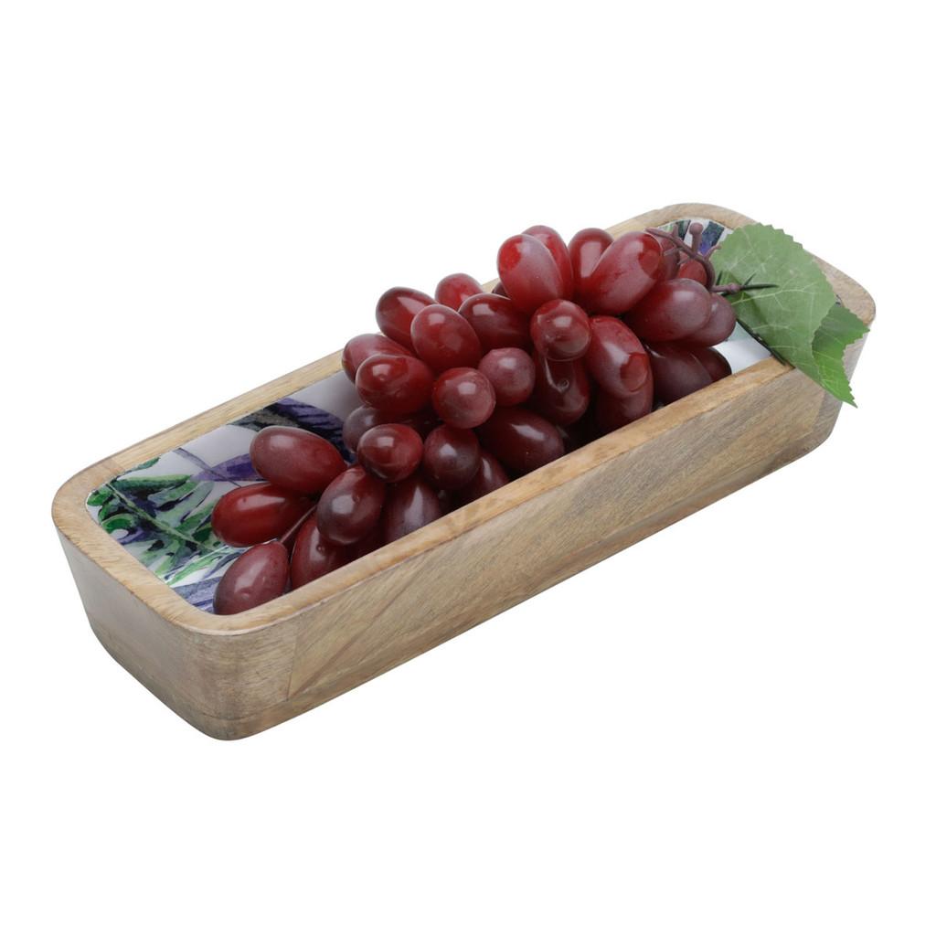 Travessa em madeira Flower 29x11x5cm