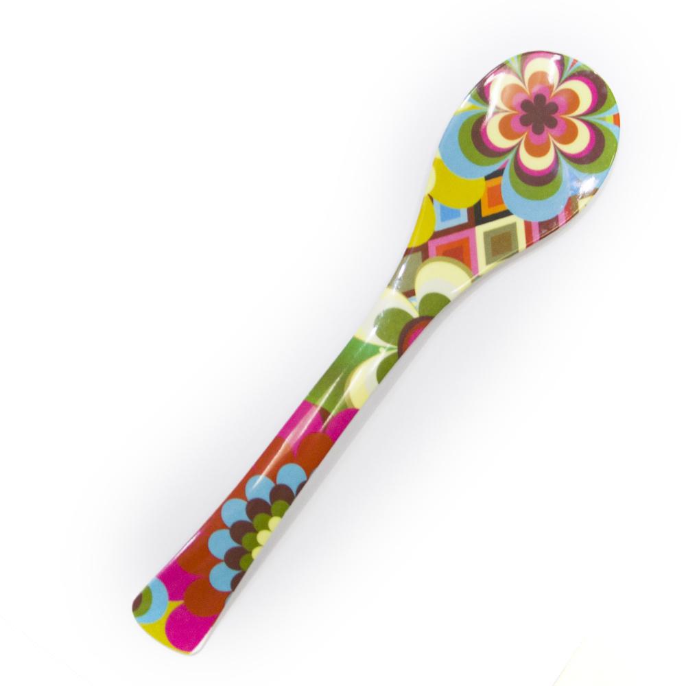 Colher Plástica Para Salada - Floral