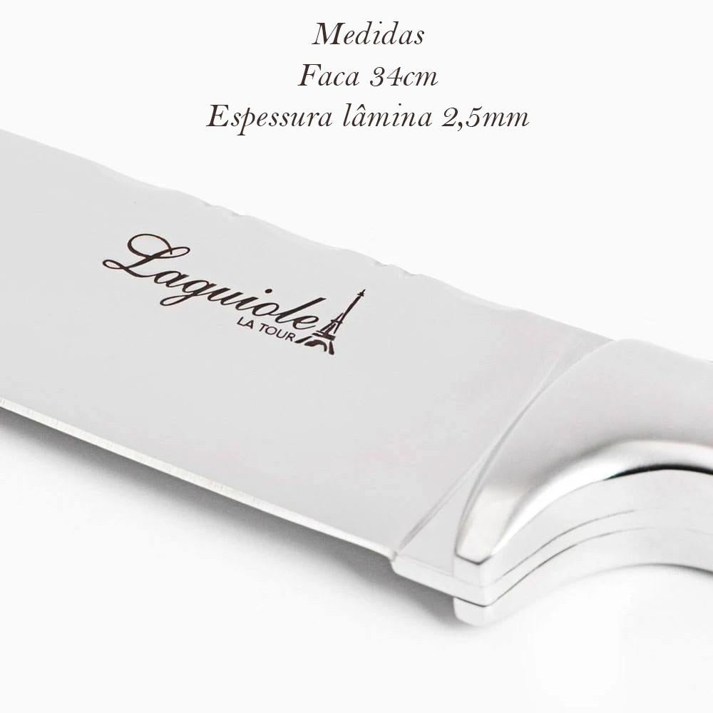 Faca Do Chef Ultra Premium Laguiole Aço Inox E Cabo de Madeira