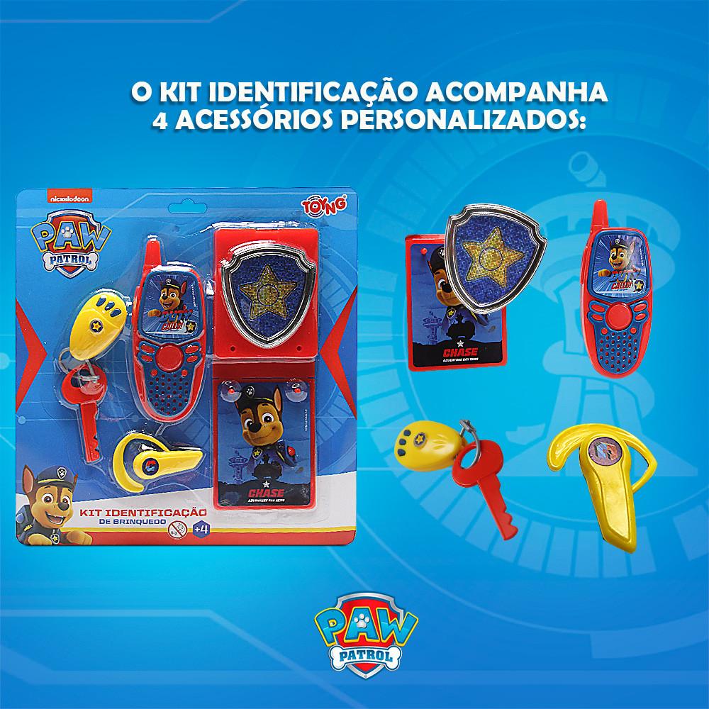 Brinquedo Kit Patrulha Canina Identificação Com Telefone, Distintivo, Chave E Fone