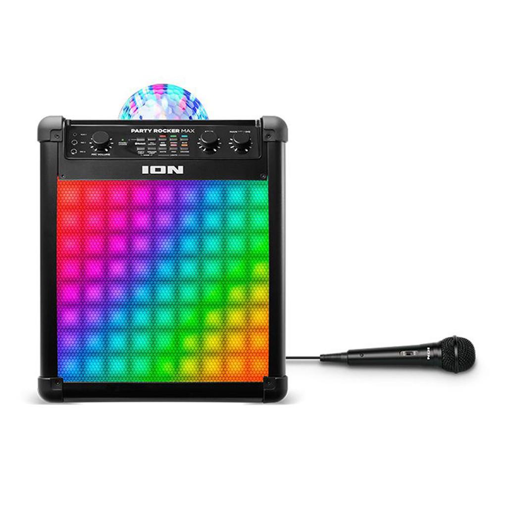 Alto falante Portátil Sem Fio,100 W,Show de Luzes, Aux, Microfone, Alça e Rodas-Bivolt