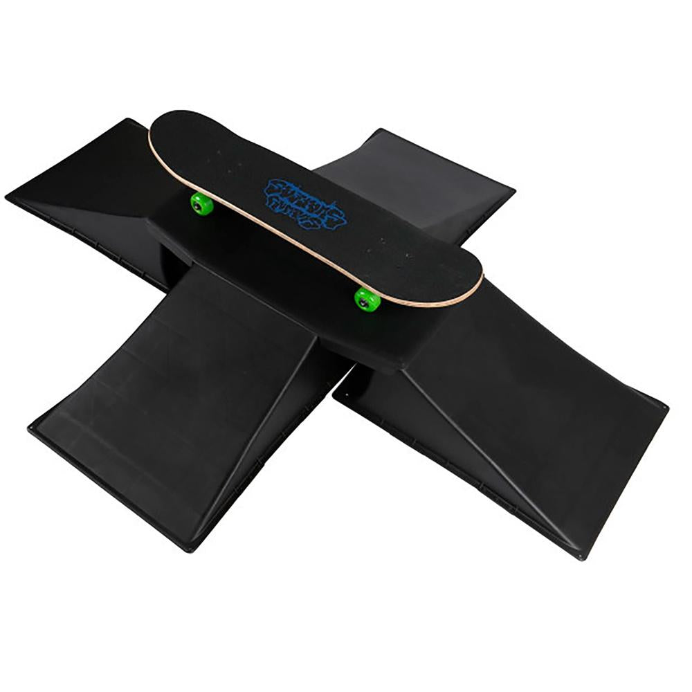 Conjunto com 4 rampas e 1 plataforma em ABS para Skate, Patins e Bike