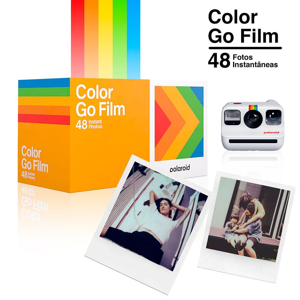 Pacote Filme Polaroid Go Color Moldura Branca Com 48 Fotos