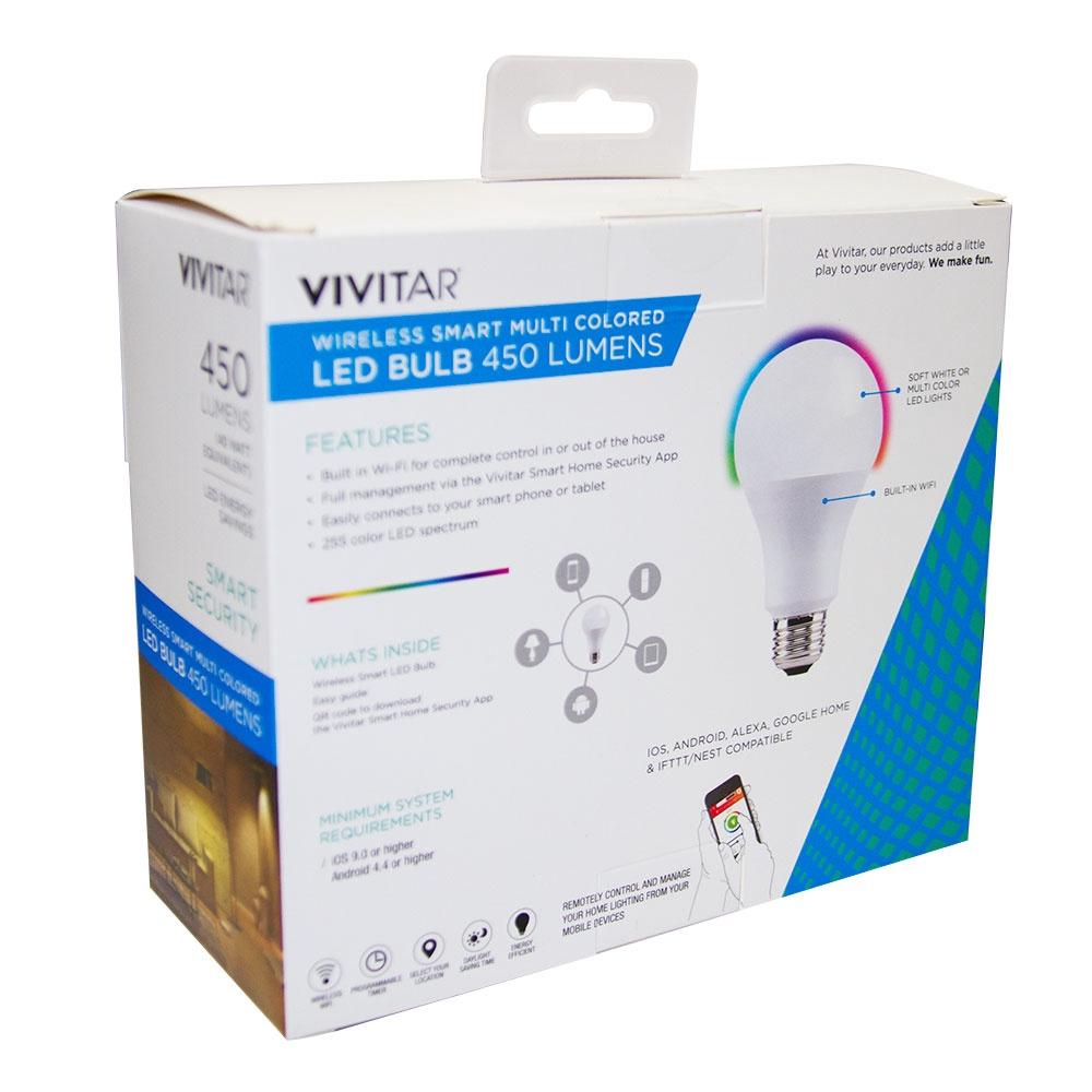 Lâmpada LED WiFi Vivitar LB-60 450 Lumens Branca ou Colorida